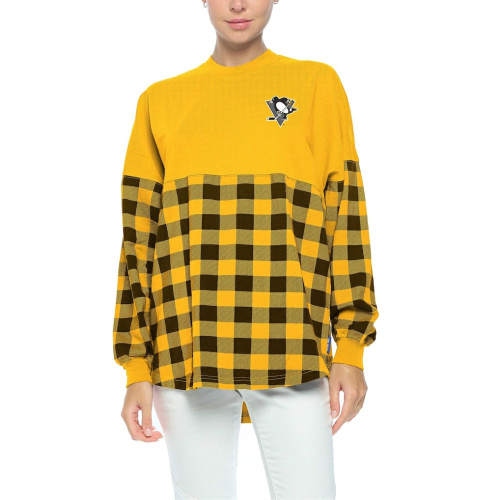 Pittsburgh Penguins Fanatics Women's Buffalo Check Long Sleeve T-Shirt