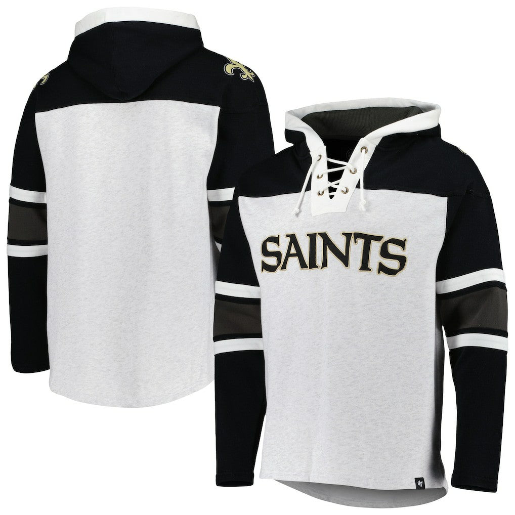 NFL New Orleans Saints '47 Gridiron Lace-Up Pullover Hoodie