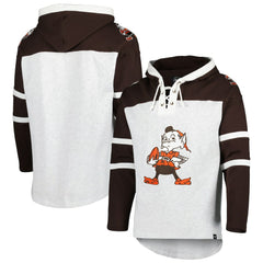 NFL Cleveland Browns '47 Brownie The Elf Historic Logo Gridiron Lace-Up Pullover Hoodie