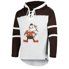 NFL Cleveland Browns '47 Brownie The Elf Historic Logo Gridiron Lace-Up Pullover Hoodie
