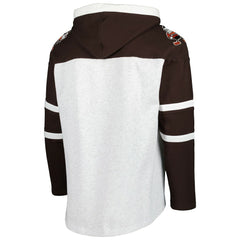 NFL Cleveland Browns '47 Brownie The Elf Historic Logo Gridiron Lace-Up Pullover Hoodie