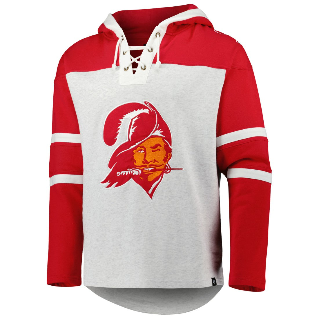 NFL Tampa Bay Buccaneers '47 Historic Logo Gridiron Lace-Up Pullover Hoodie