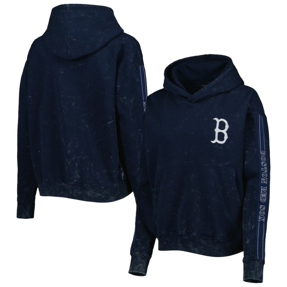 Boston Red Sox The Wild Collective Women's Marble Pullover Hoodie - Navy