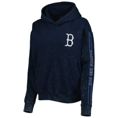 Boston Red Sox The Wild Collective Women's Marble Pullover Hoodie - Navy