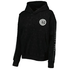 Chicago Cubs The Wild Collective Women's Marble Pullover Hoodie - Black
