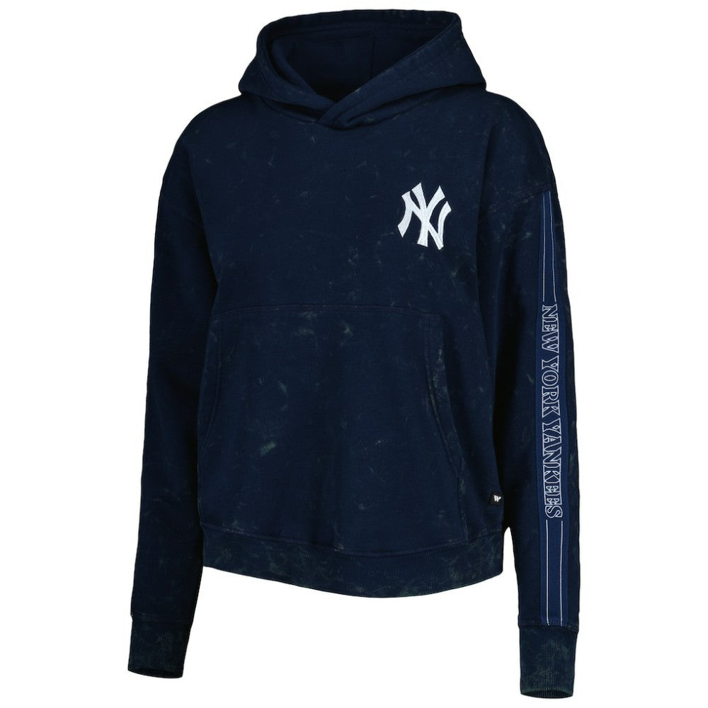 New York Yankees The Wild Collective Women's Marble Pullover Hoodie - Navy