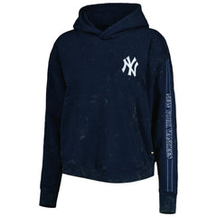 New York Yankees The Wild Collective Women's Marble Pullover Hoodie - Navy