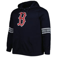 Boston Red Sox Women's Plus Size Front Logo Full-Zip Hoodie - Navy/Heather Gray