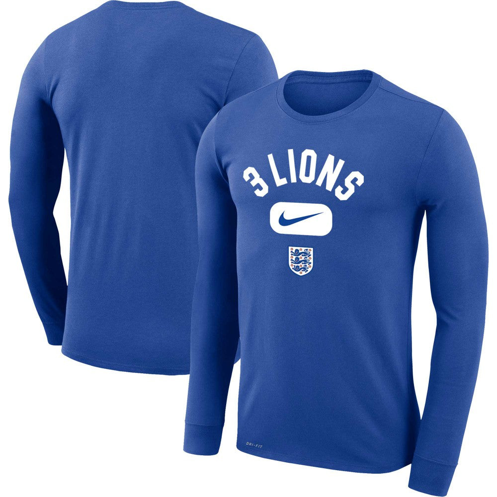 England National Team Lockup Legend Performance Long Sleeve T-Shirt / Soccer New