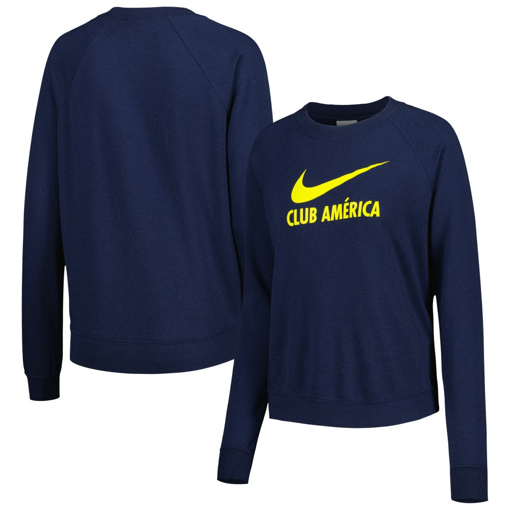 Club America Women's Lockup Varsity Tri-Blend Raglan Pullover Sweatshirt / Soccer Discount