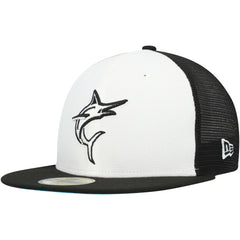 Miami Marlins 2023 On-Field Batting Practice 59FIFTY Fitted Hat - White/Black | New Era
