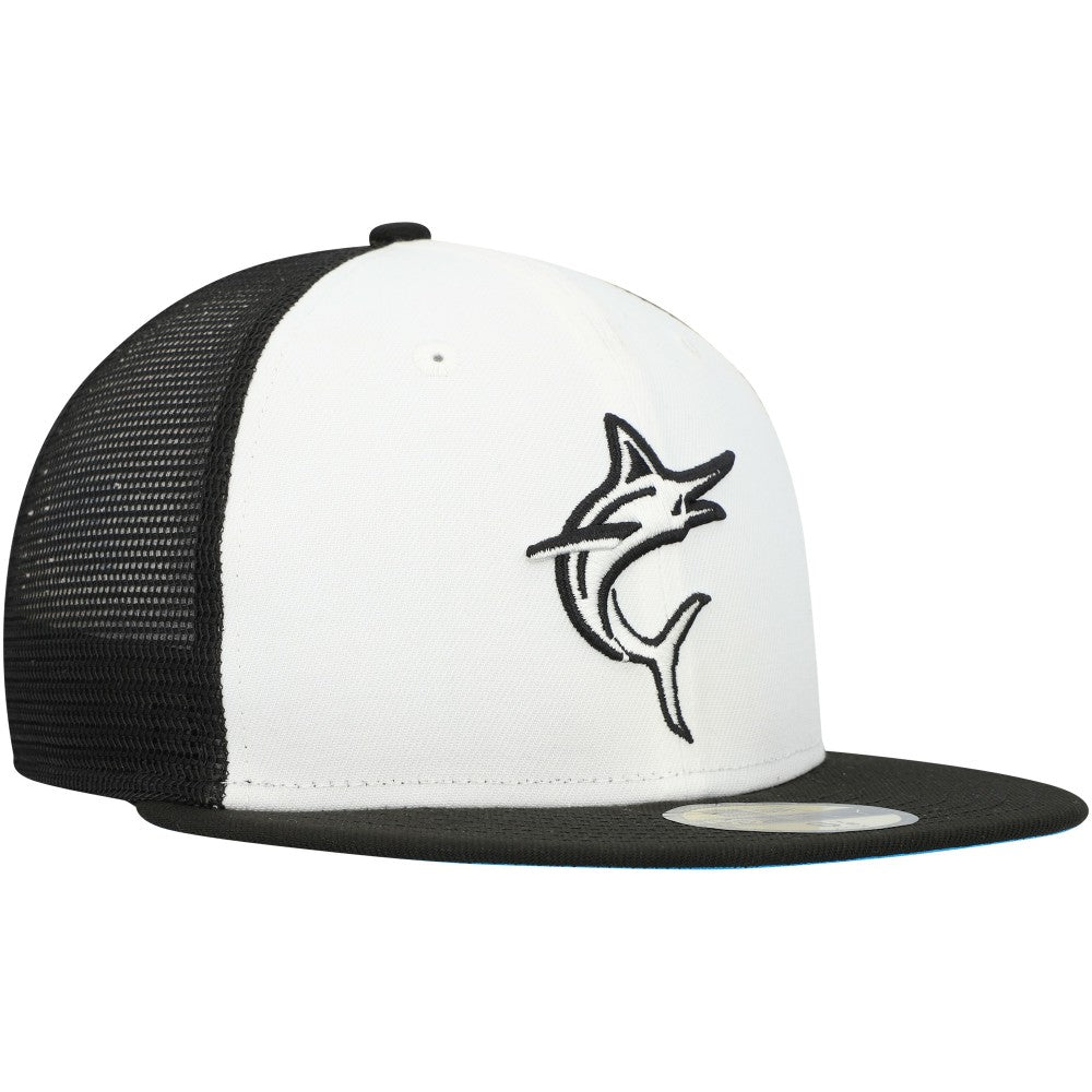 Miami Marlins 2023 On-Field Batting Practice 59FIFTY Fitted Hat - White/Black | New Era