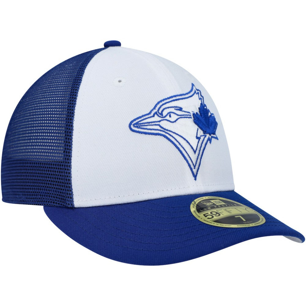 Toronto Blue Jays 2023 On-Field Batting Practice Low Profile 59FIFTY Fitted Hat - White/Royal | New Era