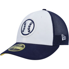 Milwaukee Brewers 2023 On-Field Batting Practice Low Profile 59FIFTY Fitted Hat - White/Navy | New Era