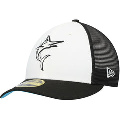 Miami Marlins 2023 On-Field Batting Practice Low Profile 59FIFTY Fitted Hat - Black/White | New Era