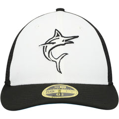 Miami Marlins 2023 On-Field Batting Practice Low Profile 59FIFTY Fitted Hat - Black/White | New Era