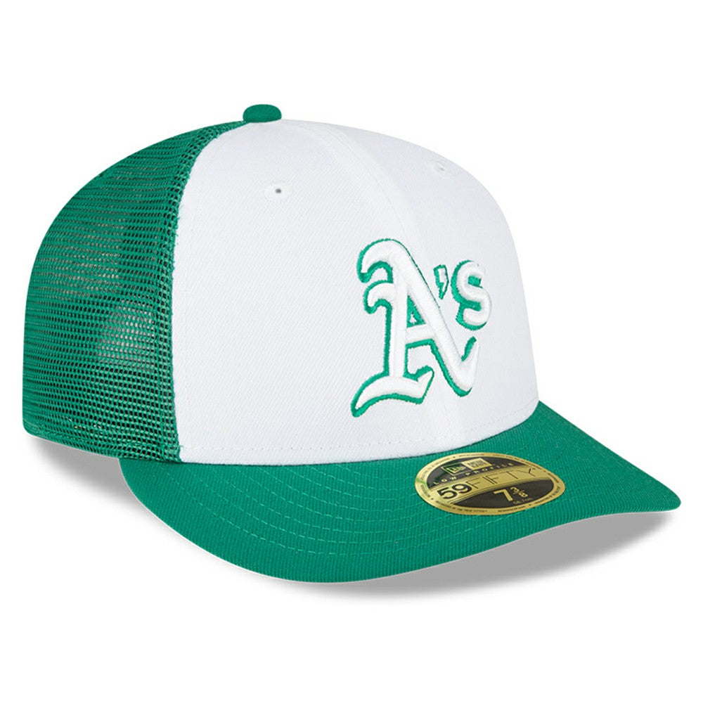 Athletics 2023 On-Field Batting Practice Low Profile 59FIFTY Fitted Hat - White/Green | New Era