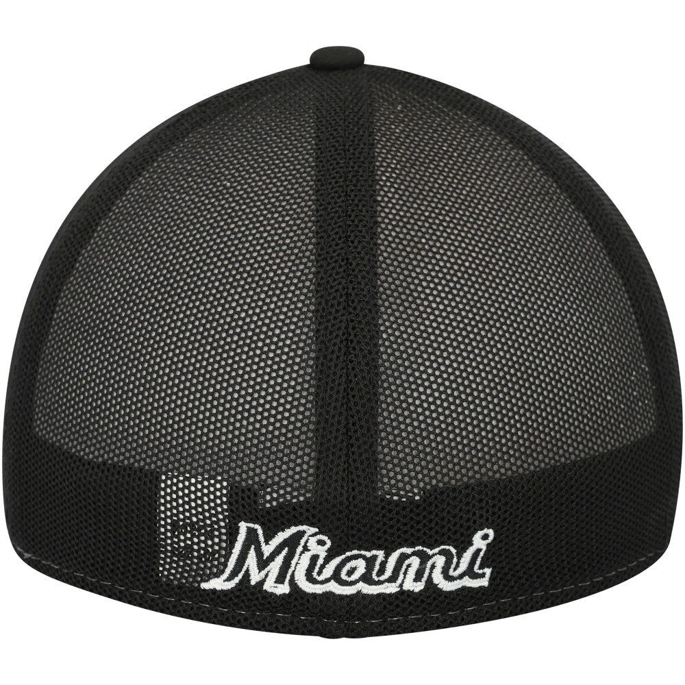 Miami Marlins 2023 On-Field Batting Practice 39THIRTY Flex Hat - Black/White | New Era