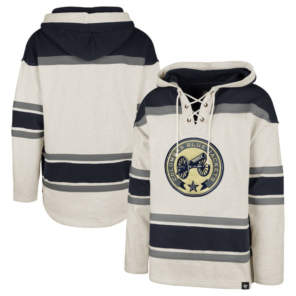 Columbus Blue Jackets '47 Rockaway Lace-Up Pullover Hoodie