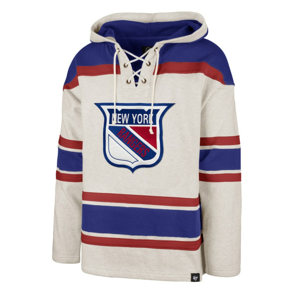 New York Rangers '47 Rockaway Lace-Up Pullover Hoodie