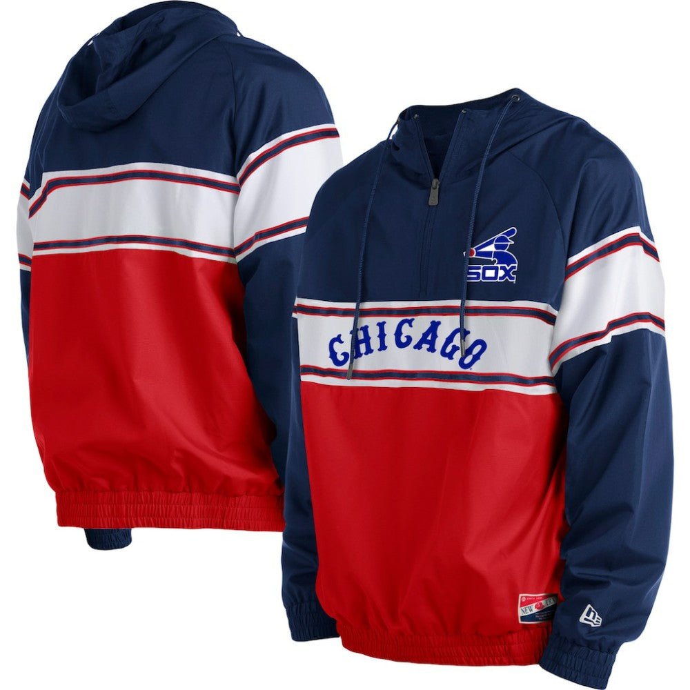 Chicago White Sox Ripstop Raglan Quarter-Zip Hoodie - Navy | New Era