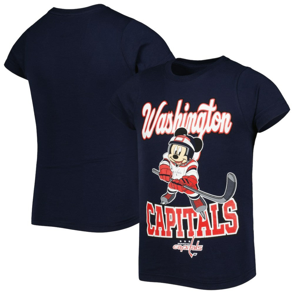 Washington Capitals Girls Youth Mickey Mouse Go Team Go T-Shirt