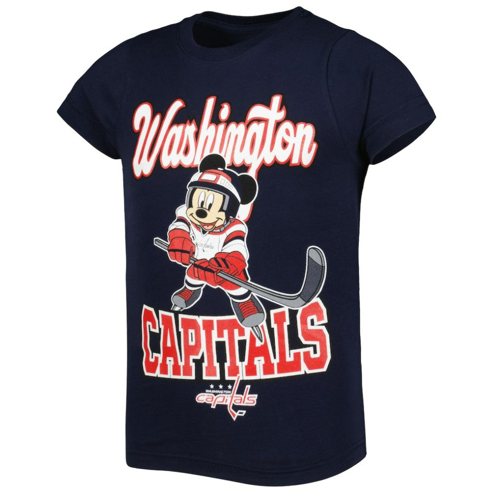 Washington Capitals Girls Youth Mickey Mouse Go Team Go T-Shirt
