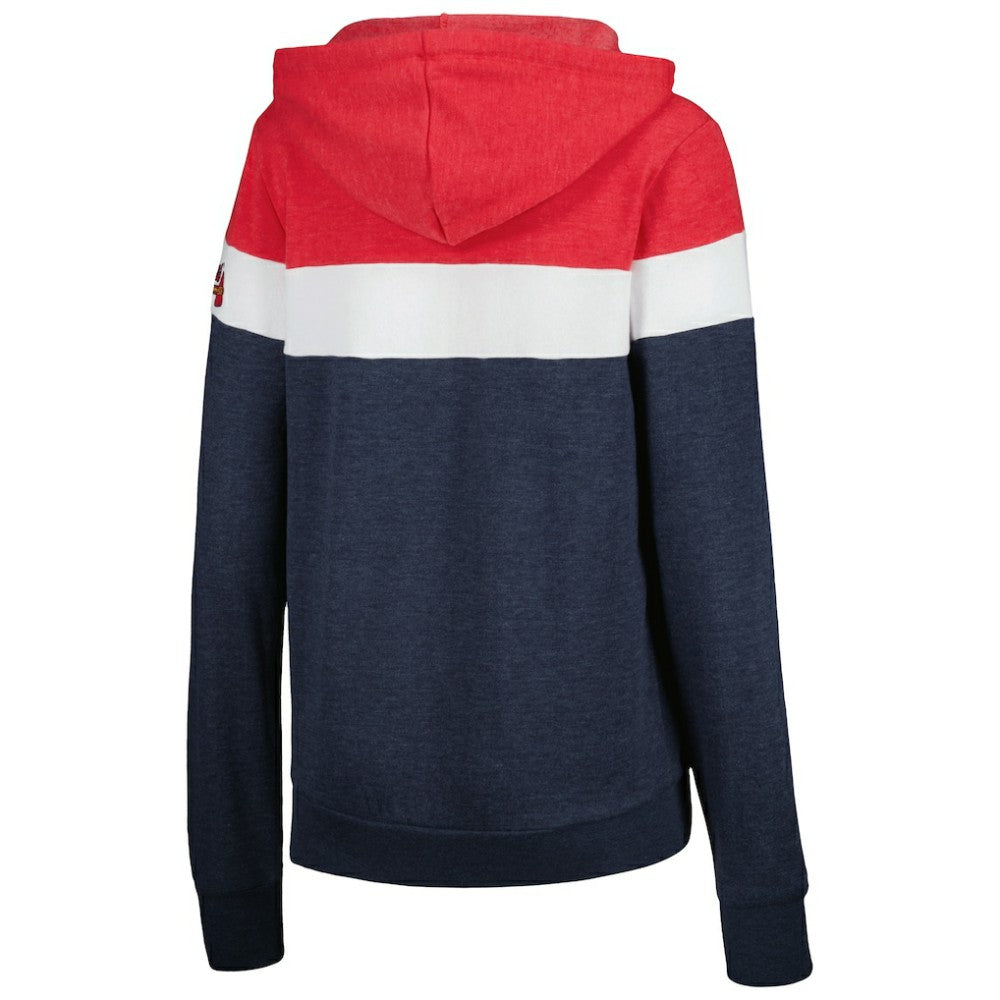 Atlanta Braves Women's Colorblock Full-Zip Hoodie Jacket - Heather Navy | New Era