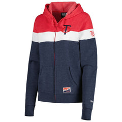 Minnesota Twins Women's Colorblock Full-Zip Hoodie Jacket - Heather Navy | New Era