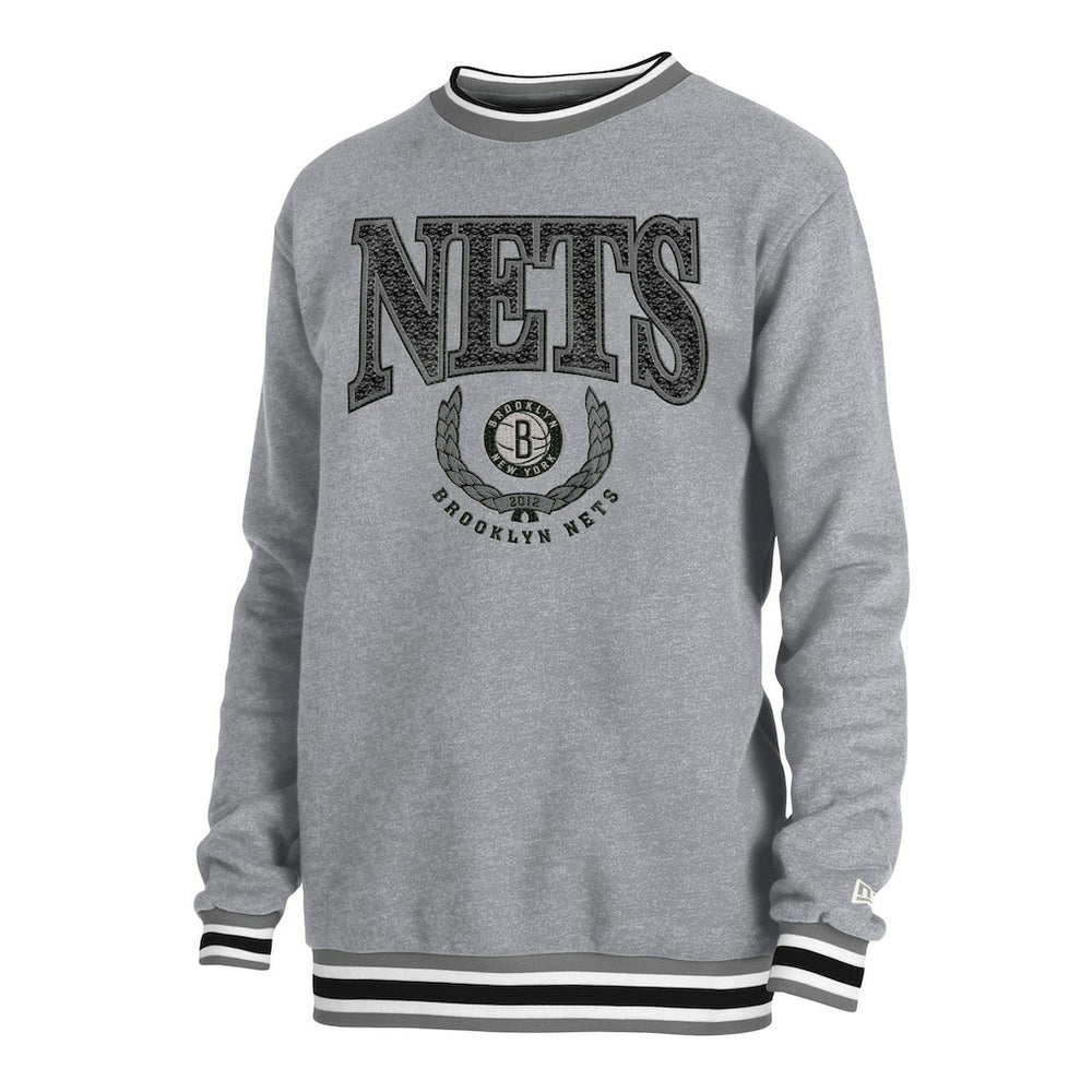 Brooklyn Nets Unisex Vintage Throwback Crew Sweatshirt - Heather Gray | New Era outlet