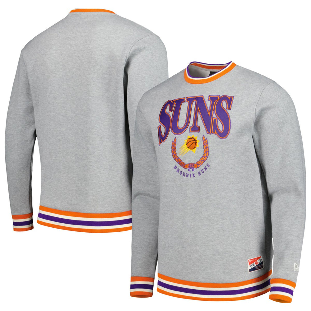 Phoenix Suns Unisex Vintage Throwback Crew Sweatshirt - Heather Gray | New Era cheap