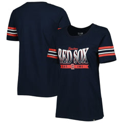 Boston Red Sox Women's Team Stripe T-Shirt - Navy | New Era