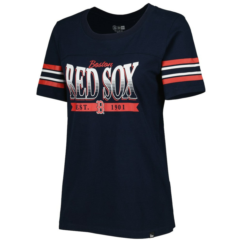 Boston Red Sox Women's Team Stripe T-Shirt - Navy | New Era