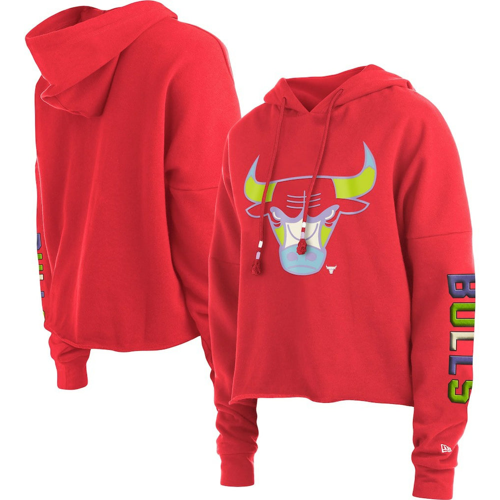 Chicago Bulls Women's Color Pack Cropped Top Pullover Hoodie - Red | New Era outlet
