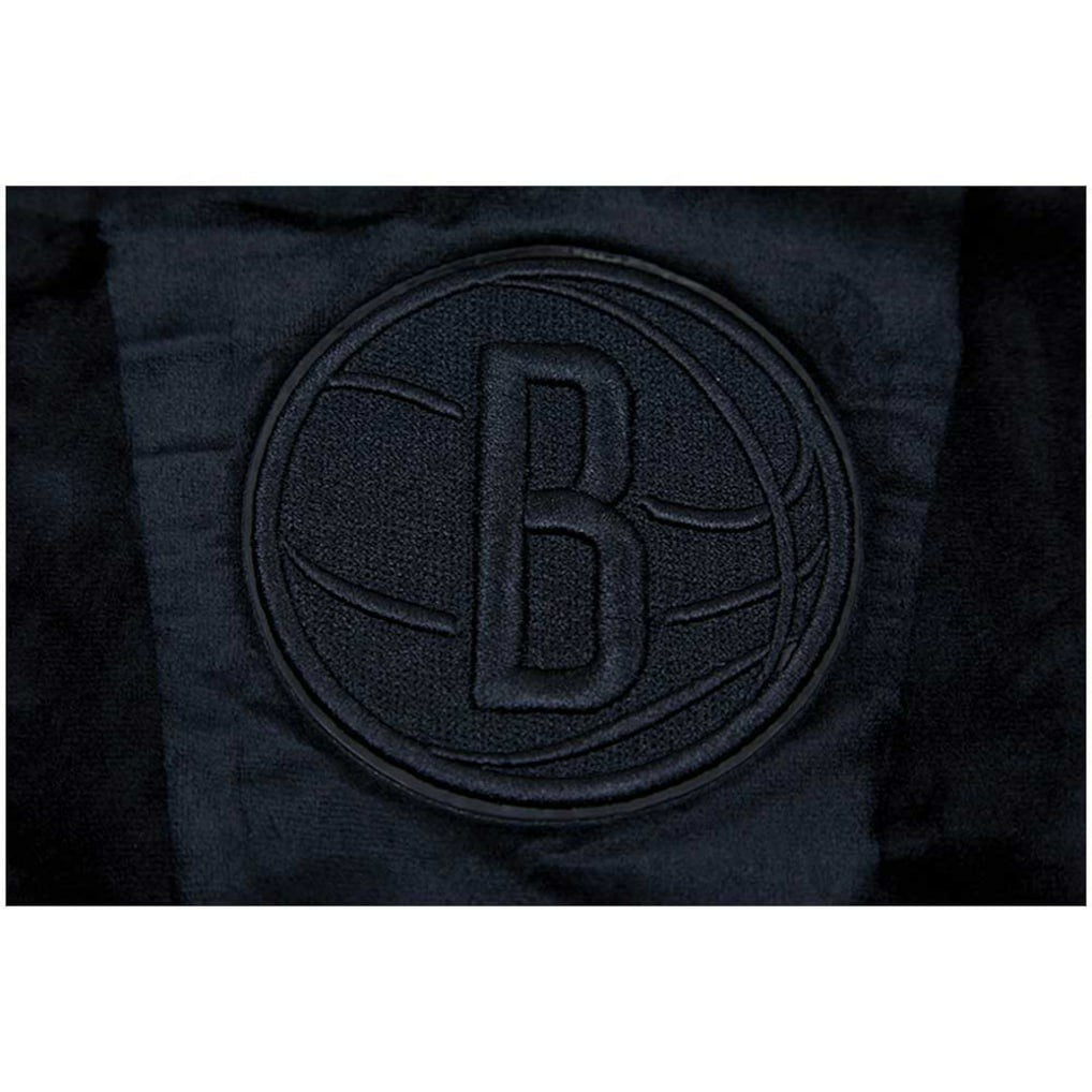Brooklyn Nets Pro Standard Women's Triple Black Velour Full-Zip Hoodie outlet