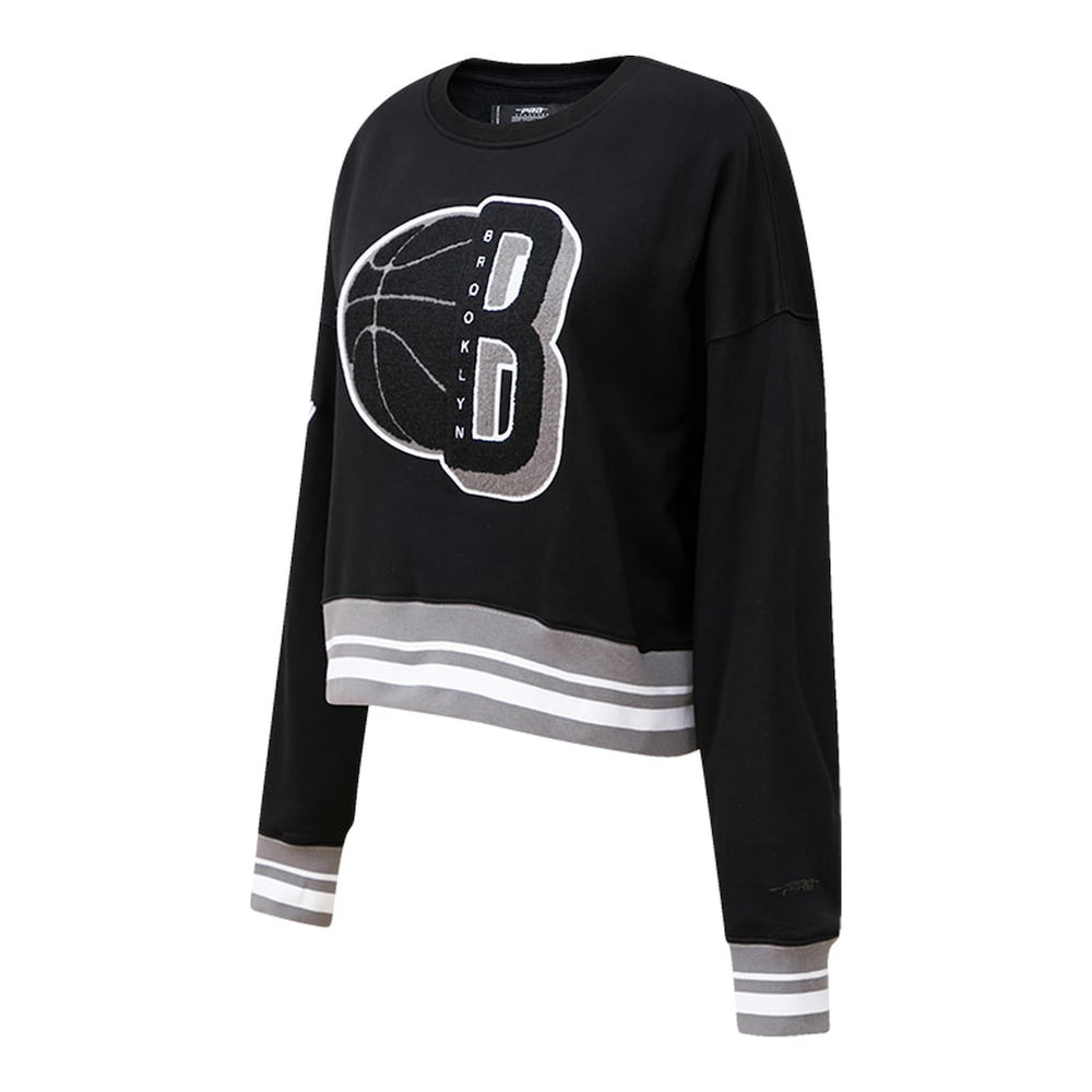 Brooklyn Nets Pro Standard Women's Mash Up Pullover Sweatshirt - Black cheap
