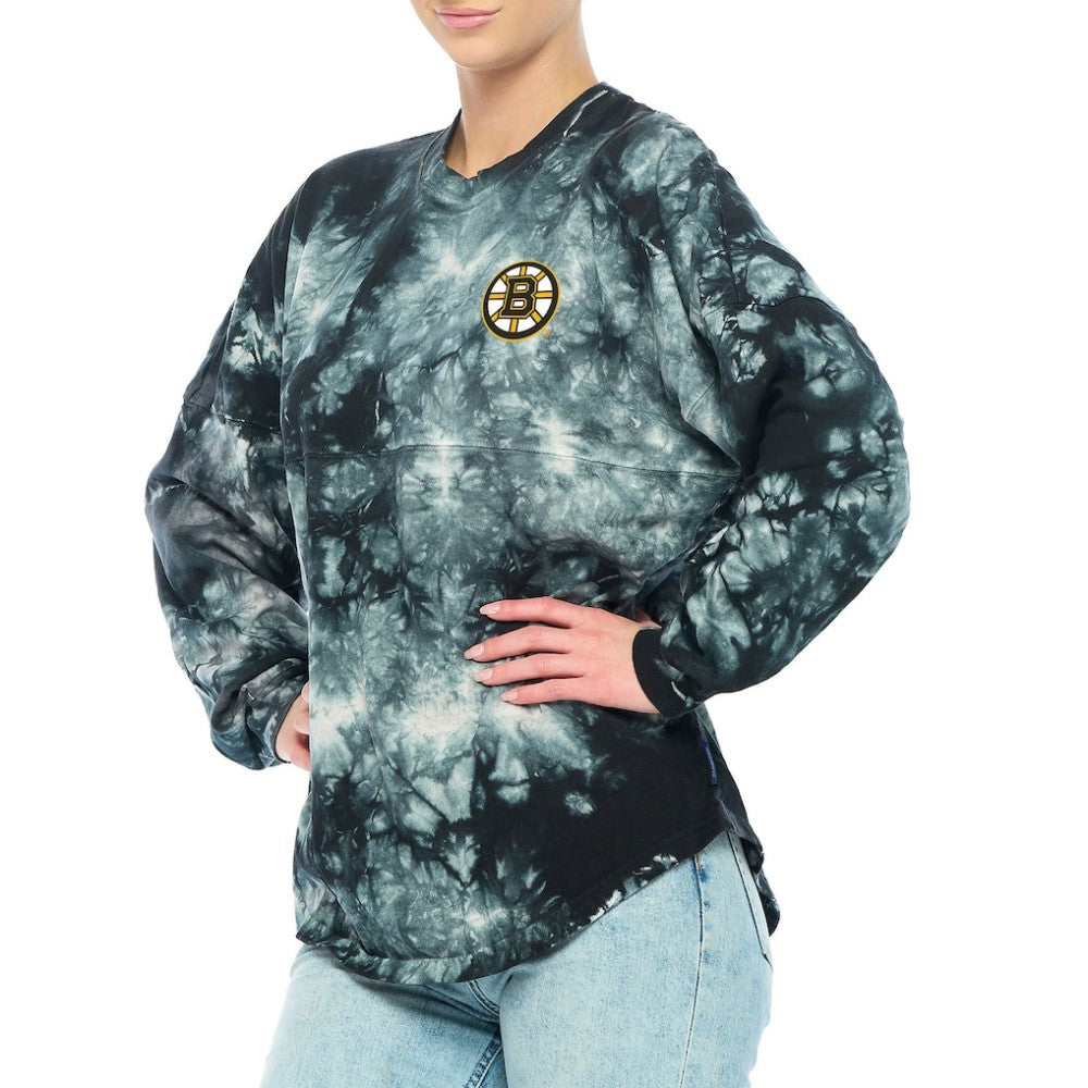 Boston Bruins Fanatics Women's Crystal-Dye Long Sleeve T-Shirt
