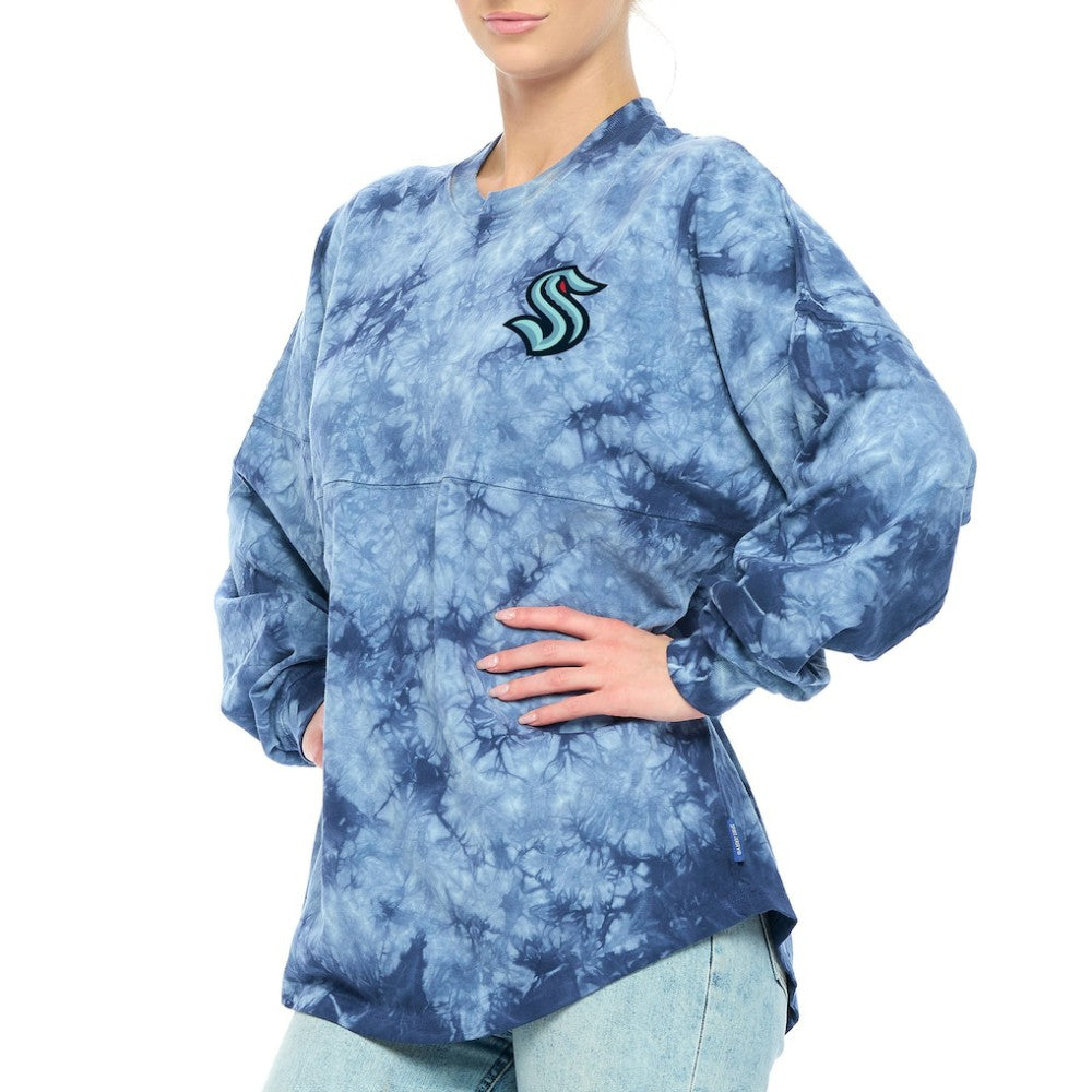 Seattle Kraken Fanatics Women's Crystal-Dye Long Sleeve T-Shirt