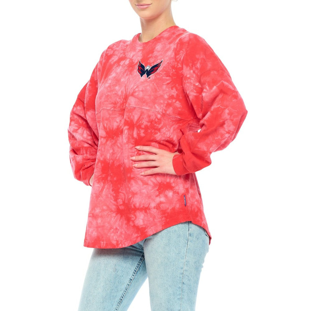 Washington Capitals Fanatics Women's Crystal-Dye Long Sleeve T-Shirt