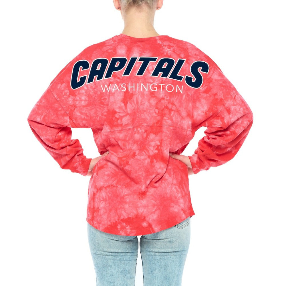 Washington Capitals Fanatics Women's Crystal-Dye Long Sleeve T-Shirt