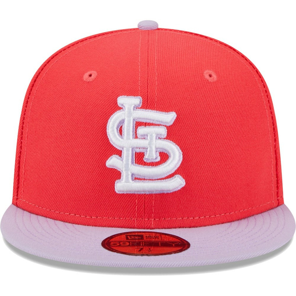 St. Louis Cardinals Spring Color Two-Tone 59FIFTY Fitted Hat - Red/Lavender | New Era