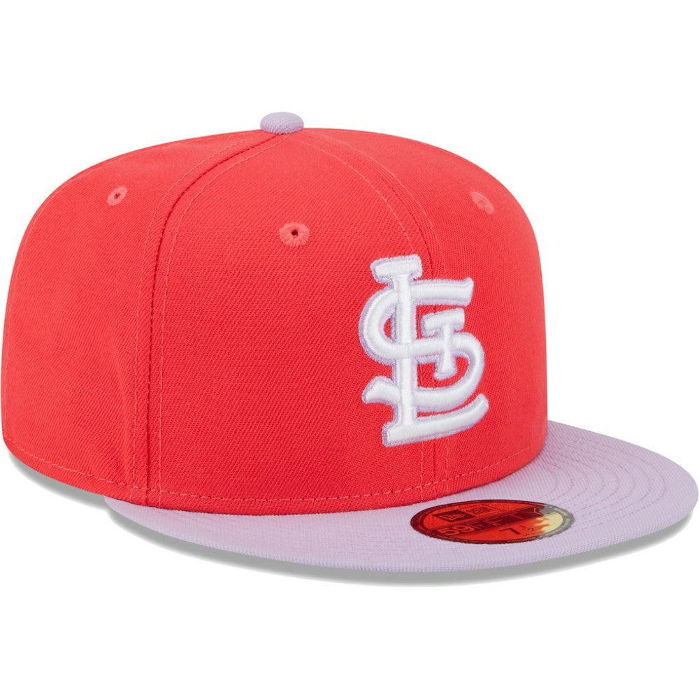 St. Louis Cardinals Spring Color Two-Tone 59FIFTY Fitted Hat - Red/Lavender | New Era