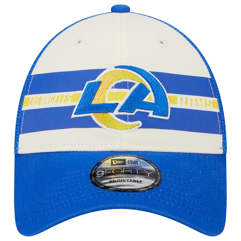 NFL Los Angeles Rams Team Stripe Trucker 9FORTY Snapback Hat