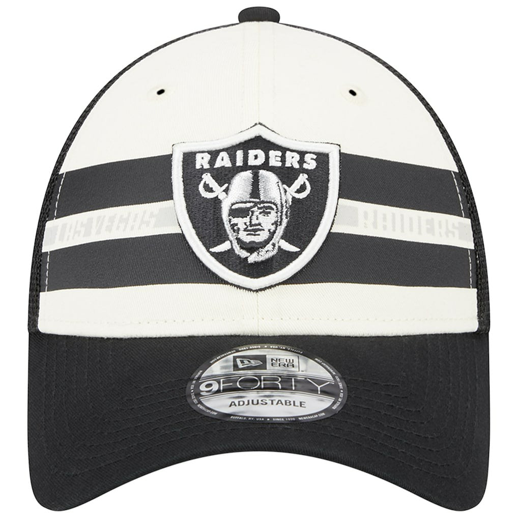 NFL Las Vegas Raiders Team Stripe Trucker 9FORTY Snapback Hat