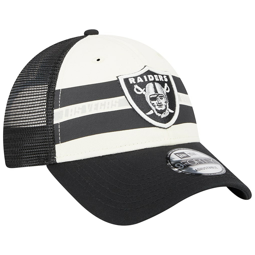 NFL Las Vegas Raiders Team Stripe Trucker 9FORTY Snapback Hat