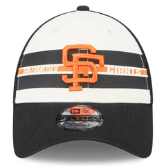 San Francisco Giants Team Stripe Trucker 9FORTY Snapback Hat - White/Black | New Era