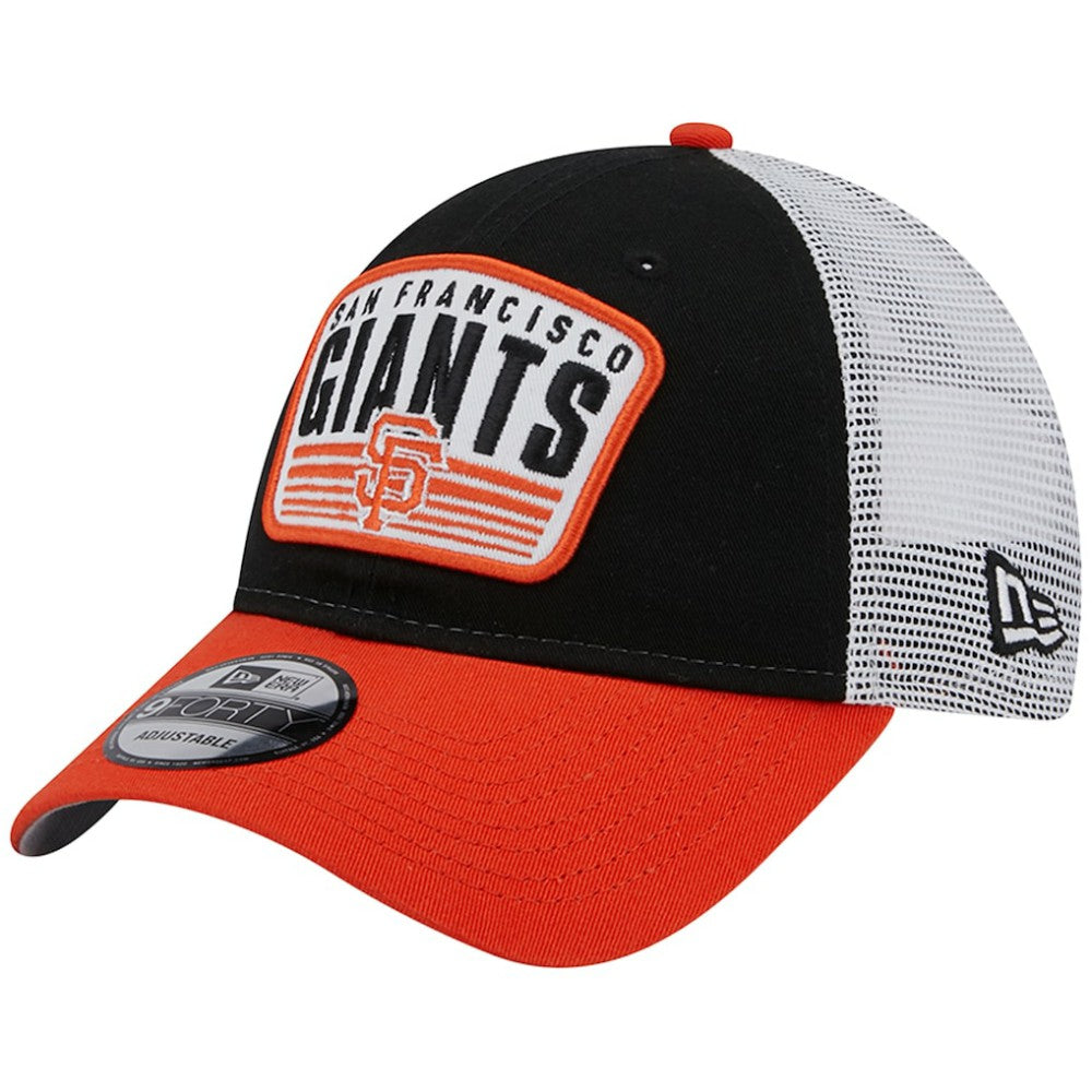 San Francisco Giants Two-Tone Patch 9FORTY Snapback Hat - Black | New Era