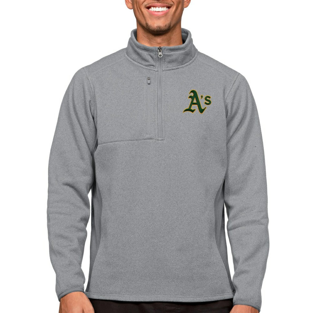 Athletics Antigua Course Quarter-Zip Pullover Top - Heathered Gray