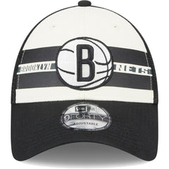 Brooklyn Nets Stripes 9FORTY Trucker Snapback Hat - Black | New Era shop