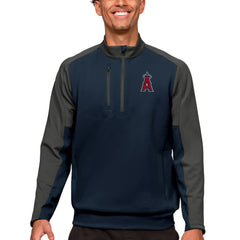 Los Angeles Angels Antigua Team Quarter-Zip Pullover Top - Navy